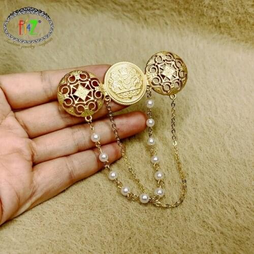 F.J4Z Gold Brooches For Clothes