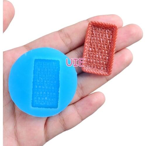 FYL641U 31.6mm x 18mm Bamboo Plate Silicone Mold Fondant Cake Decoration Candy Resin Clay Earrings Necklace Craft Soap Candle