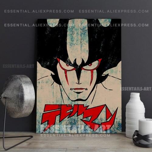 Devilman Head Retro Poster Canvas Wall Art Painting Decor Pictures Bedroom Study Living Room Home Decoration Prints