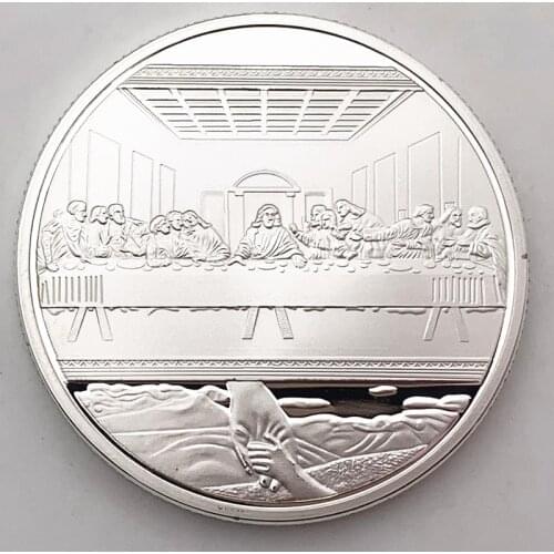 Jesus Christ Religion Last Supper Silver Plated Commemorative Coin Christian Bible Souvenir Art Metal Collection Gift