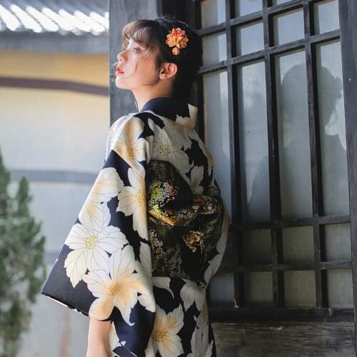 Women Japan Kimono Traditionoal Girl Geisha Girl Cospaly Hell girl Cherry Printed Kimono Anime Ai Cosplay Costume For Females