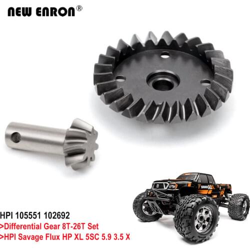 8T-26T #105551 #102692 Hard Steel Differential Ring Pinion Gear Set For RC Car Racing HPI 1/8 Savage Flux HP XL 5SC 5.9 3.5 SS