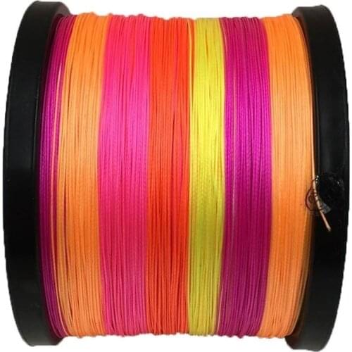 1000 meters length colorful PE fishing line for catching big fish in deep water area five colors 10m change color