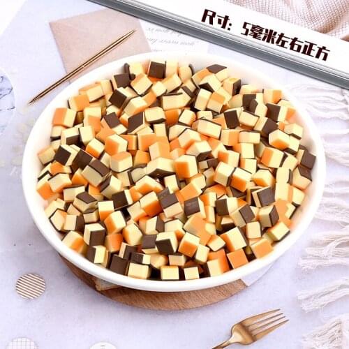 100g Mini Chocolate Chunks Polymer Clay Sprinkles for Crafts Making Fake Food DIY Crystal Mud Tiny Cute Plastic klei Accessories