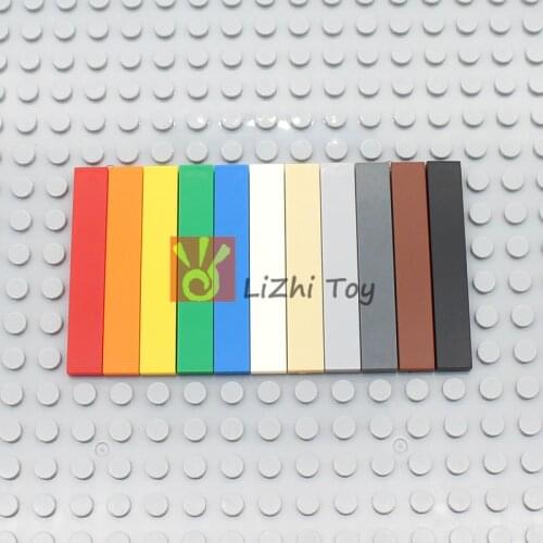 MOC flat tiles 1*6 tablet 6636 DIY enlighten block bricks Compatible With Assembles Particles