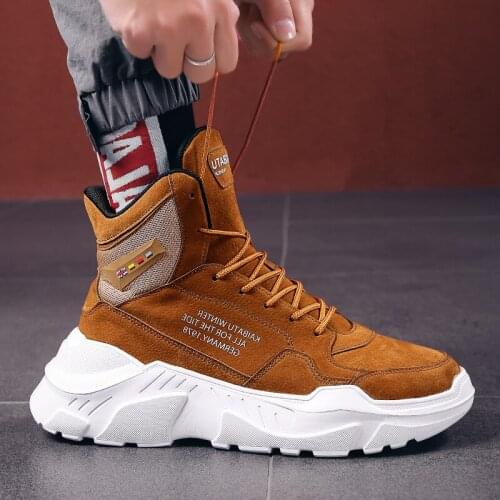 Men Winter Autumn keep Warm Chunky High Tops Shoes Male Rubber Sole Sneakers Plimsolls Espadrilles Man Super cool Brand Trainers