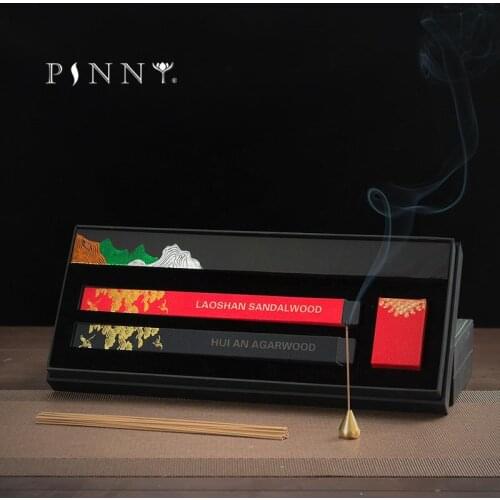PINNY Natural Incense With Gift Box Aromatic Incense Sticks Indian Sandalwood \ Vietnam Nha Trang Agarwood \ Hui An Agarwood