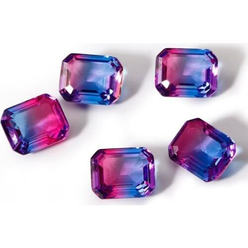 2.7-3.2ct Real Stones 8x10MM Rectangle Tourmaline Loose Gemstones Fashion Jewelry Accessories Multi Decorative Gift Stone 10pcs