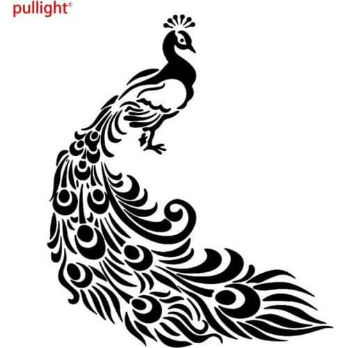 FANCY PEACOCK TAIL VINYL DECAL CAR BUMPER WINDOW STICKER FEATHER