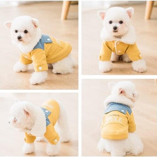 Dog Clothes New Autumn and Winter Dog Coat Cat Two-legged Lamb Fur Padded Small Dog Warm Cat Pet Clothes Dog Coat