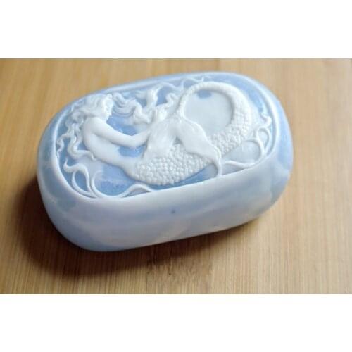 Oval siren candle seabed mermaid silica gel die candle mould mermaid rock shell Silicone molds soap mold Aroma stone mould