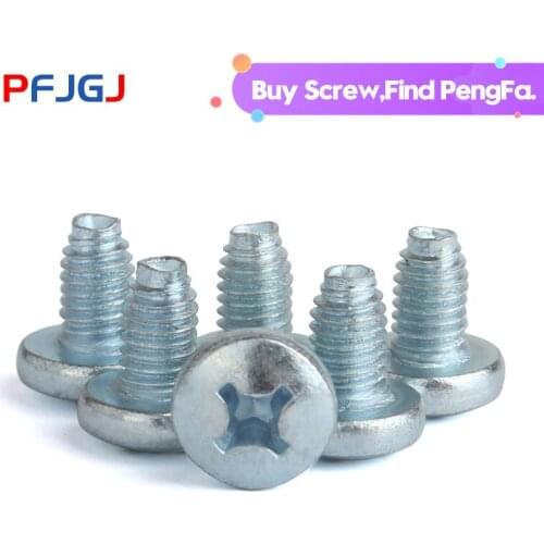 Peng Fa 50PCS M3 M4 M5 M6 GB6560 Hardened Round Head Triangle Teeth Pan Head Cross Triangle Self-locking Screw