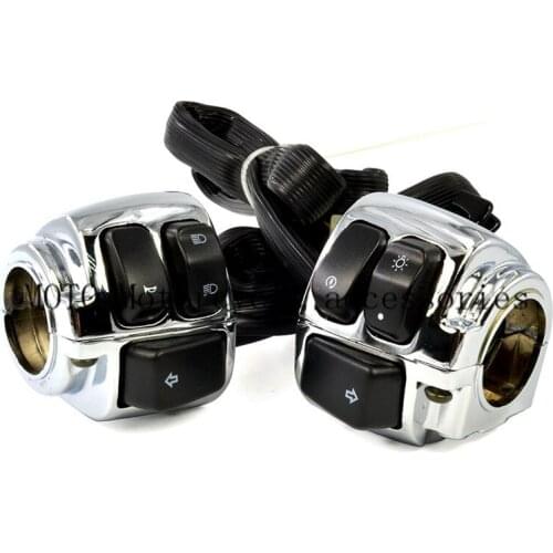 Motorcycle Control Switches 1" Handlebar Wire Harness Horn Turn Signals Light On/Off Switch For Harley 96-12 2011 2010 2009 2008