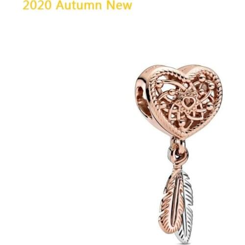 Fit Original Pan Bracelets 2020 Autumn New 925 Sterling Silver Bead Rose Gold Love Dream Catcher Charm Women DIY Fashion Jewelry