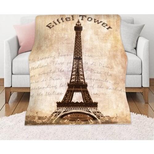 Throw Blanket Eiffel Tower Adults Baby Cozy Plush Velvet Fuzzy Blanket For Bedroom Bed Couch Chair Air Conditioning Cool Blanket
