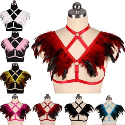 Polyester Punk Goth Sek Harness Fashion Lingerie Women Fetish Tops Crop Bodysuit Harajuku Gothic Body Cage Bra Rave Festival Bra