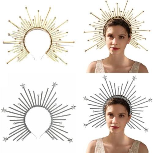 Goddess Crown Headband Zipper Strip Hair Band Zivyes Goddess Headdress Halo Crown Headband Gold Crown Flower Crowns