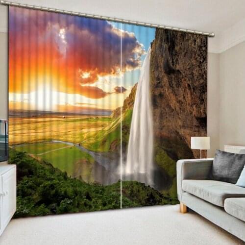 Luxury Blackout 3D Window Curtains For Living Room Bedroom waterfall curtains scenic curtain