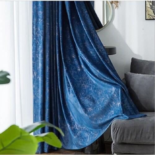High-end Bronzing Marbled Dutch Velvet Curtains European Retro Shading Curtains Suitable for Living Room Bedroom Curtains Custom