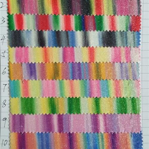 0.5mm thin colorful mix rainbow glitter fabric new fashion quality glitter PVC leather (front expose glitter backing woven)