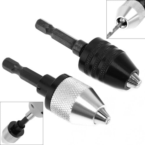 1pc 0.3-6.5mm Twist Drill Chuck Screwdriver Impact Driver Adapter with 1/4'' Hex Shank for Electric Grinder Power Tools