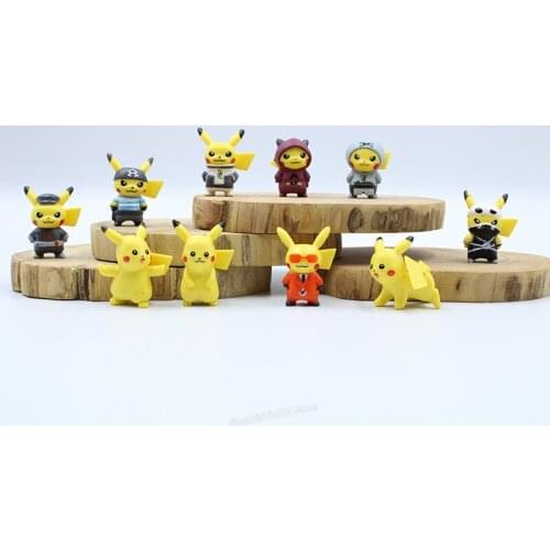 10PCS Pocket Monsters Garage Kit Pokemon Pikachu Toy Doll Ornaments Anime Figure Toy Kids Bedroom Decoration Christmas Gifts