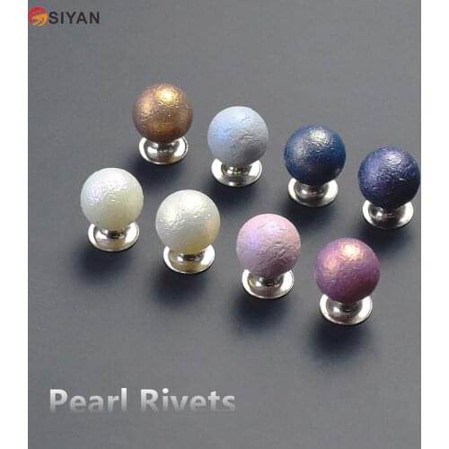 100pcs Colored Pearl Beads Rivets cap stud with screws DIY Garment Accessory Beads Spikes For Clothes Hat Wedding Decor