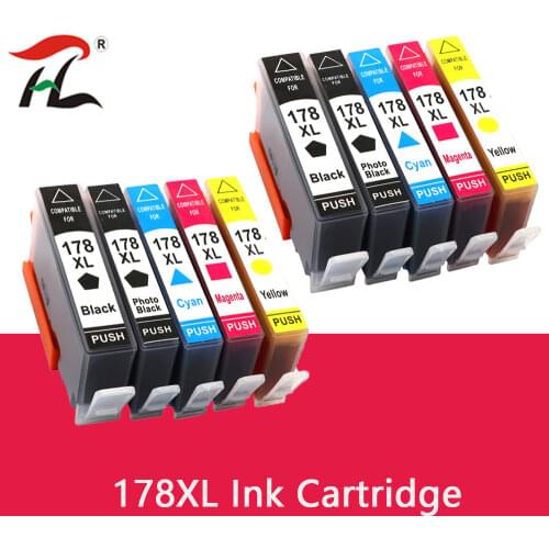 5PK Compatible Ink Cartridge Replacement for HP 178 XL for HP7515 5515 B109a B010b B209 B210 3070A 3520 6300 8550 309 printer