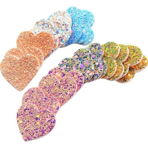20x Padded Felt Heart W Sequin Appliques Embellishment Craft For Card Making