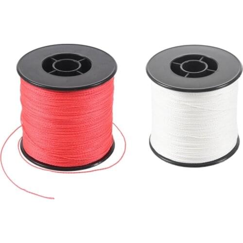 2X 500M 100LB 0.5Mm Super Strong Braided Fishing Line PE 4 Strands Color:White & Red