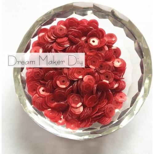 50g(3500pcs) 6mm Cup Matt Translucent Red round loose sequins Paillette sewing Wedding craft for decoration scrapbook
