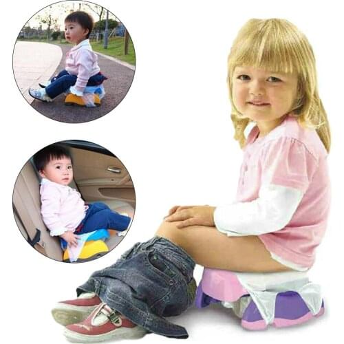 Baby Travel Potty Seat Portable Infant Chamber Pots Foldaway Toilet Training Seat Kids Travel Urinal Potty Rings With Urine Bag