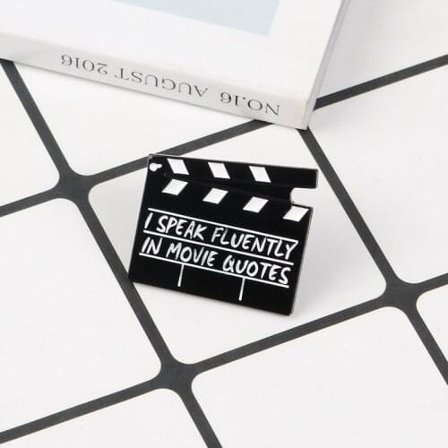 Film Clapper Enamel Pins Brooch Action Directors Cut Pins Badges Movie TV Handhelds Props Brooches Gift For Women Men Director