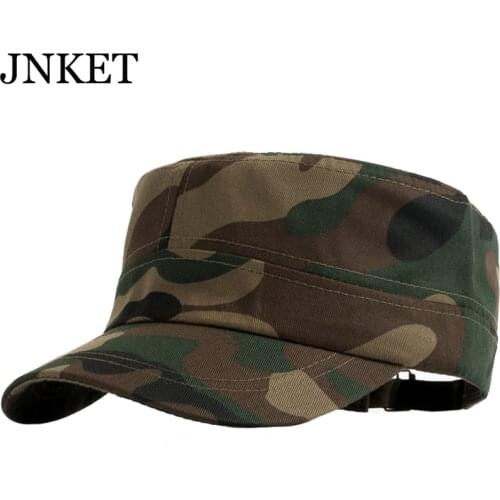 JNKET New Fashion Unisex Camouflage Flat Cap Army Cap Outdoor Sports Sunhat Casual Hat Adjustable Size