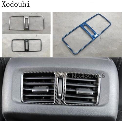 Car Stainless Steel Cover Trim Rear Back Air Conditioning Outlet Vent Storage Armrest Hoods 1pcs For Nissan Terra 2018 2019 2020