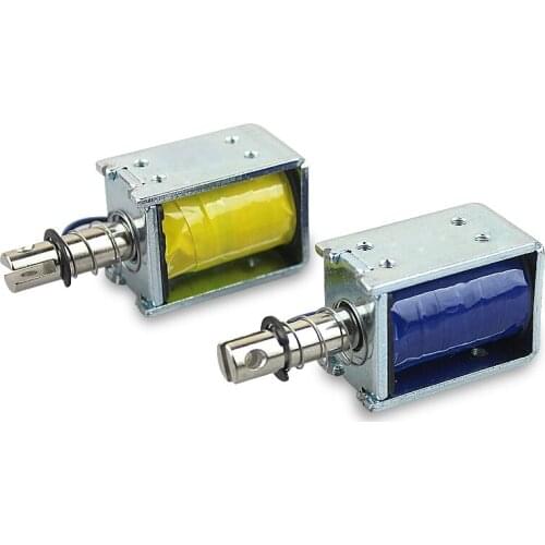 Small electromagnet DC12V24V miniature magnetic solenoid push&pull open frame electromagnet stroke10mm Can work long hours