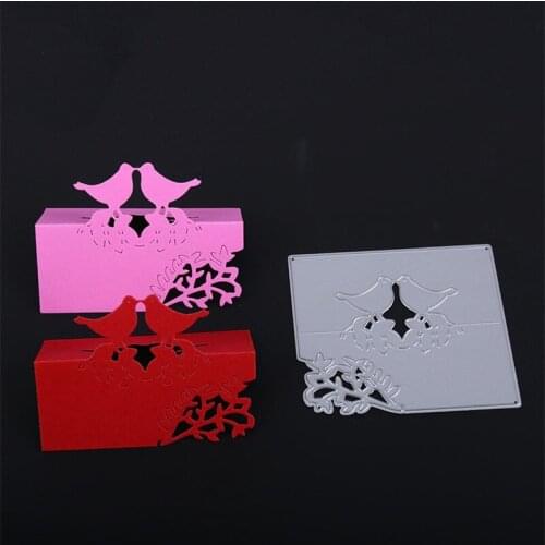 Kissing Bird Metal Cutting Dies Stencils Kissing Bird On Vines Foldable Stereo Frame Die Cuts For Card Making Decoration New2019