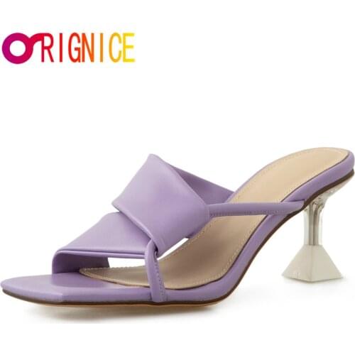 Orignice Fashion Design Women Slipper Summer Outdoor Sandal Slip On Flip Flop Ladies High Heels Slides Elegant Dress Prom Shoes