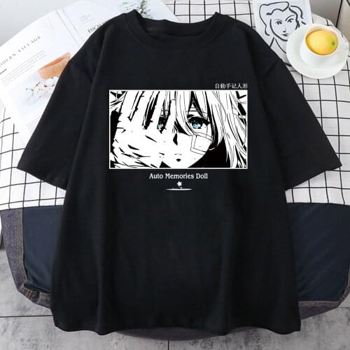 2021 Anime Violet Evergarden T-shirt Men Unisex Graphic T Shirt Cute Manga Tshirt Harajuku