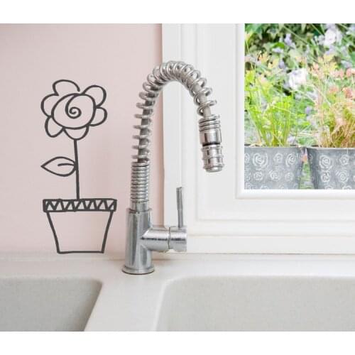 Kitchen Flower Wall Decal Vinyl Wall Stickers For Kids Rooms Nursery Room Decor Playroom Interior Removable Flower Pattern SY63