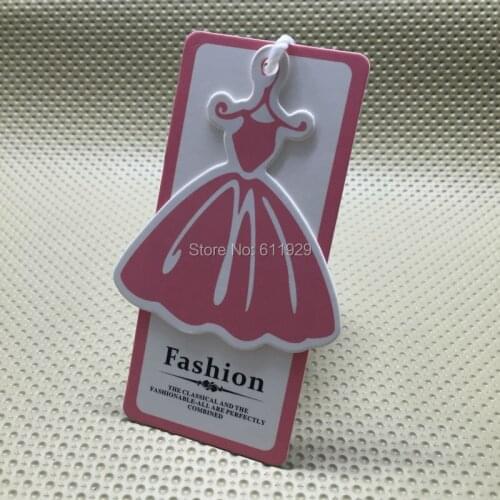 Customize clothing paper hang tag/garment tags printing/clothing printed labels/shape cutting tags/brand name/dress labels logo