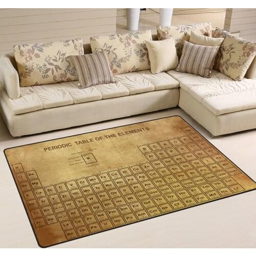 Periodic Table of Elements Pattern Area Rugs Living Room Floor Mat for Children Play Solid Home Decorator Floor Rug and Carpet