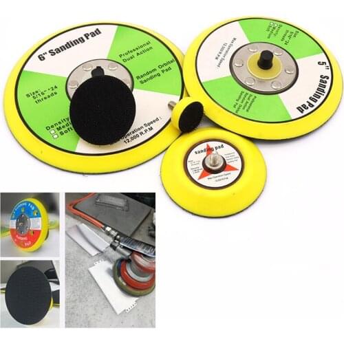 1-6 inch Flocking Polishing sanding discs Hook Loop Suction Cup Pad Plate Sandpaper Holder Sticky Disk For Pneumatic Polisher