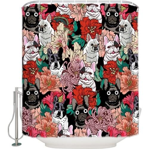 Because French Bulldogs Extra Long Fabric Bath Shower Curtains Bathroom Decor Sets with Hooks Polyester Home Decoration