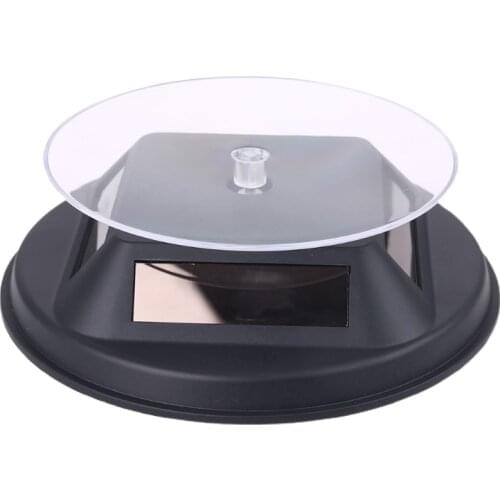 360 Degree Rotating Turntable Display Stand Solar Powered Jewelry Watch Ring Bracelet Organizer Holder for Photography Props