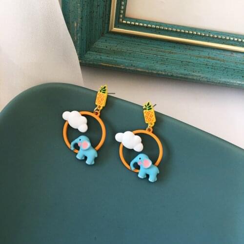 Sweet Cloud Girls Fruit Clip on Earrings No Pierced Non Piercing Ear Funny Little Elephant Earings for Women