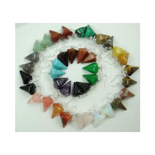 Natural stone tiger eye Turquoises Quartz Crystal Opal Pendulum earring pendant for diy Jewelry making earring Accessories