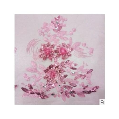 Mesh bottom Sequin Embroidered Cloth Stickers Fashion Dress Childrens Clothing Patch Three-dimensional Small Flowers