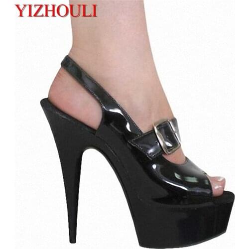 Spring and summer fashion color block single shoes open toe sandal 15cm thin heels lady high-heeled pumps