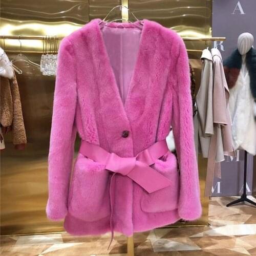 Mink Fur Women Coats 2019 Winter Fashion Natural Real Mink Fur Jacket Female Outerwear